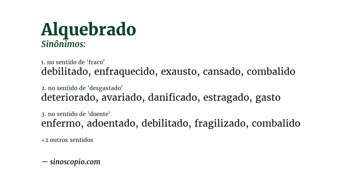 Sinônimo de alquebrado