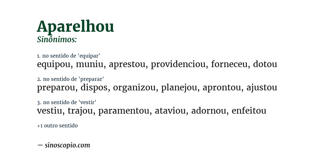 Sinônimo de aparelhou