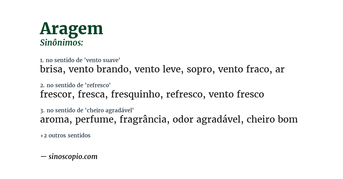 Sinônimo de aragem