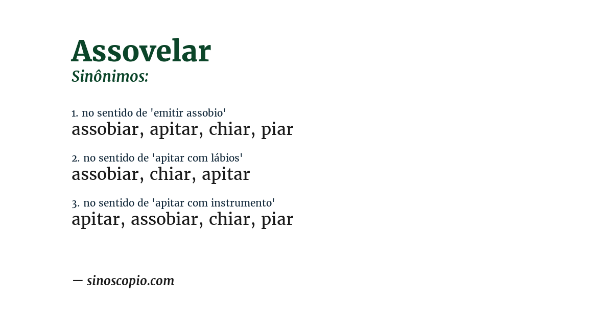 Sinônimo de assovelar