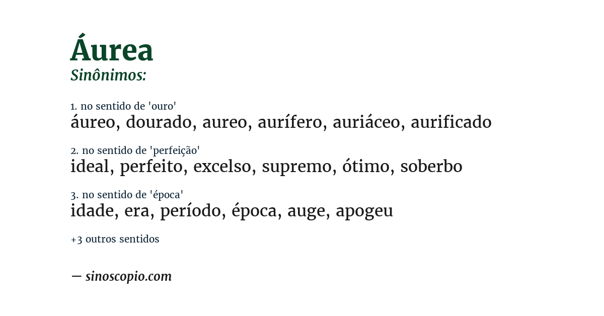 Sinônimo de áurea