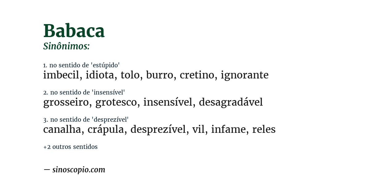 Sinônimo de babaca