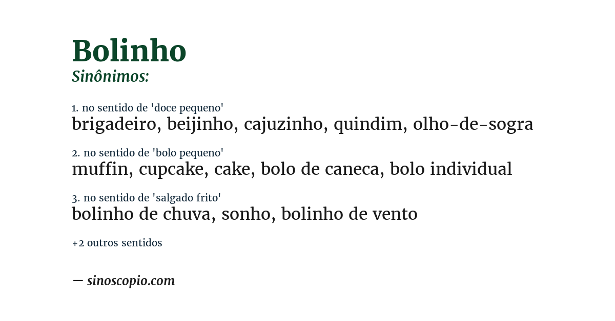 Sinônimo de bolinho