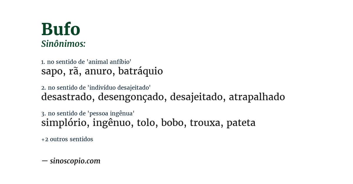 Sinônimo de bufo