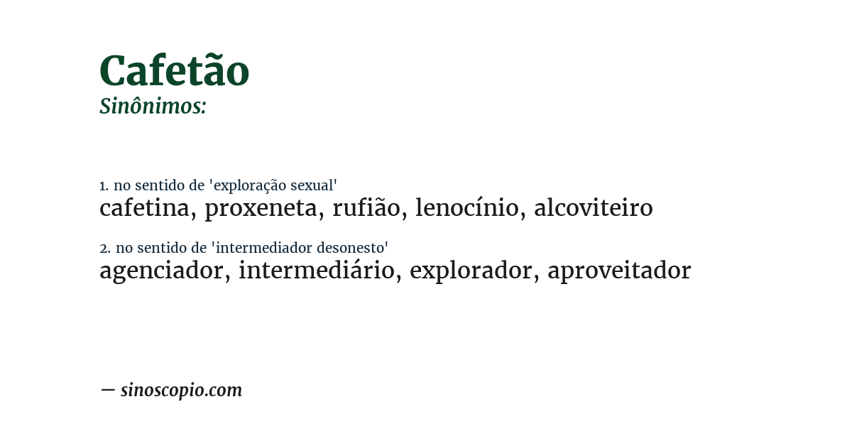 Sinônimo de cafetão