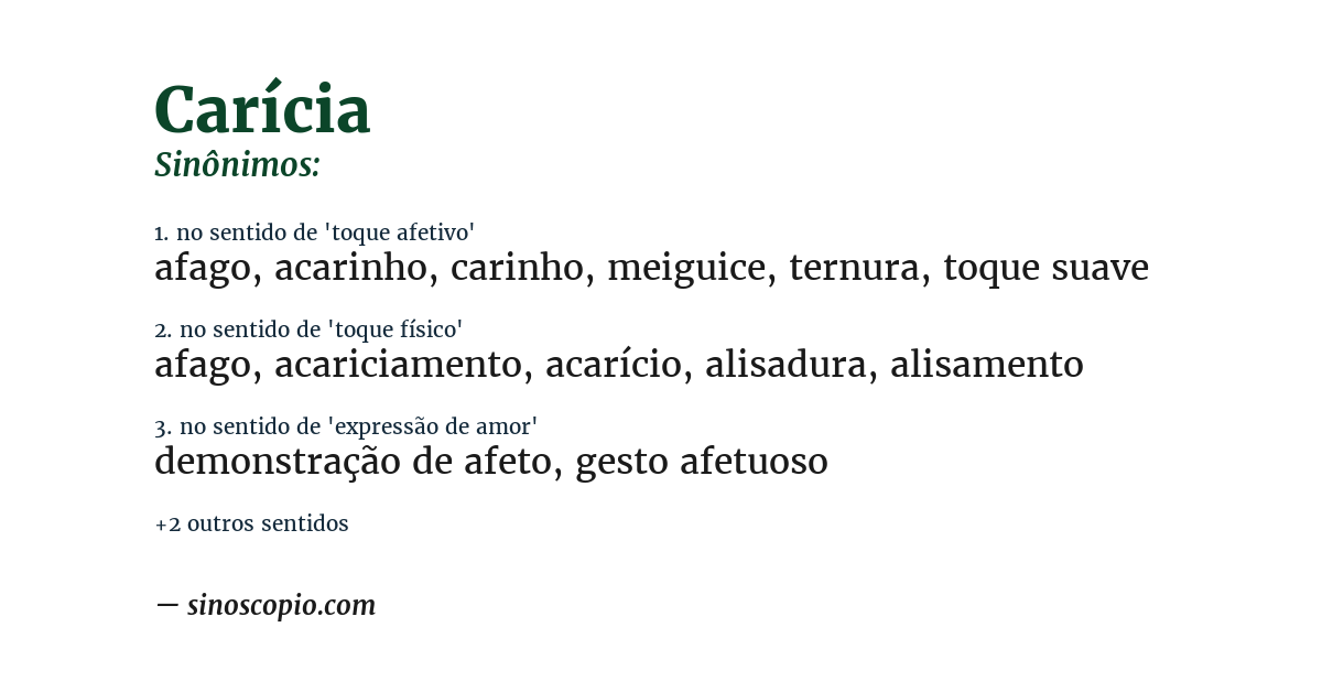 Sinônimo de carícia