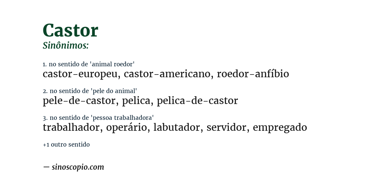 Sinônimo de castor