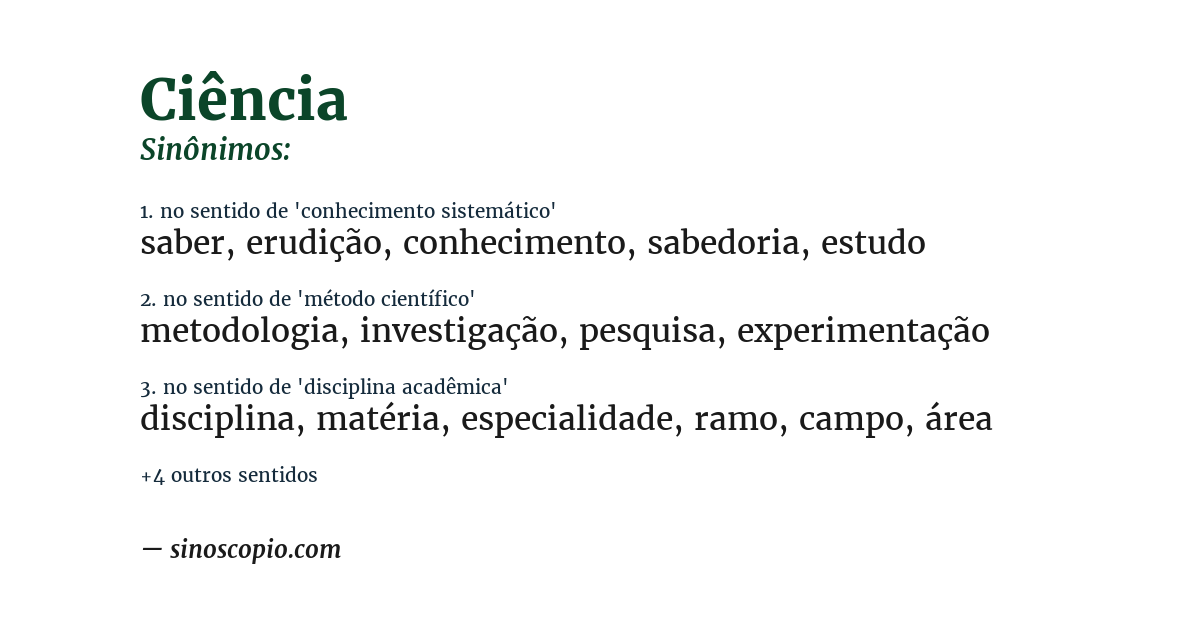 Sinônimo de ciência