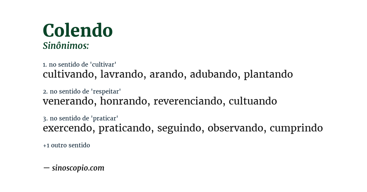 Sinônimo de colendo