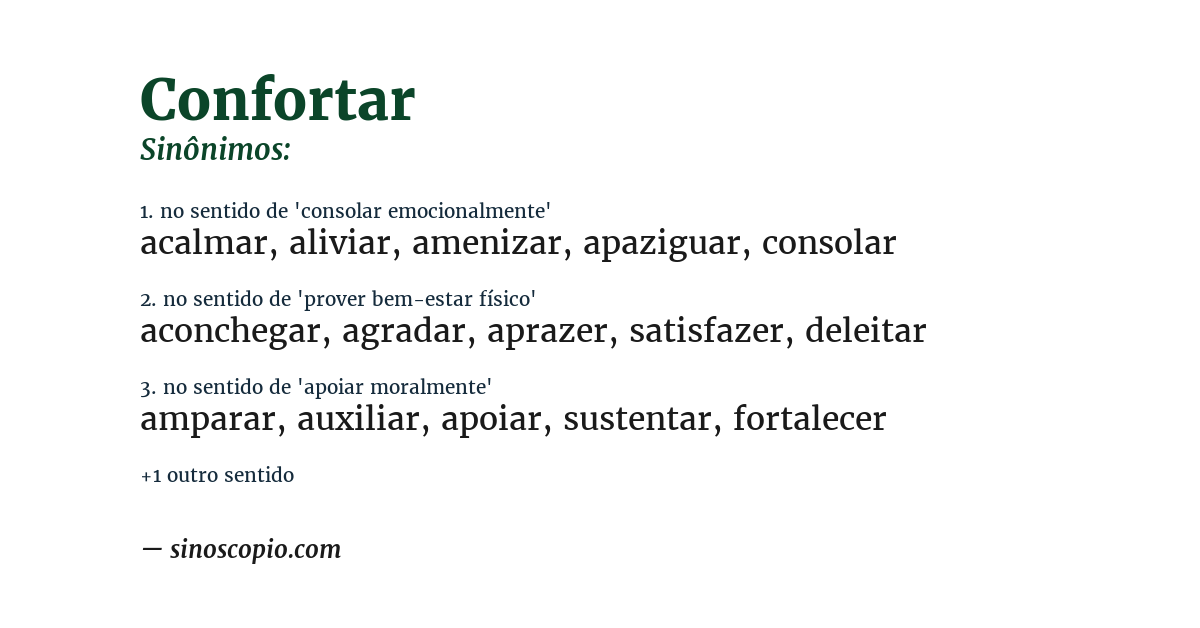 Sinônimo de confortar