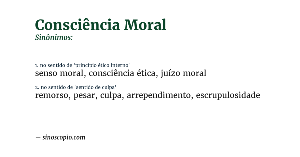 Sinônimo de consciência moral