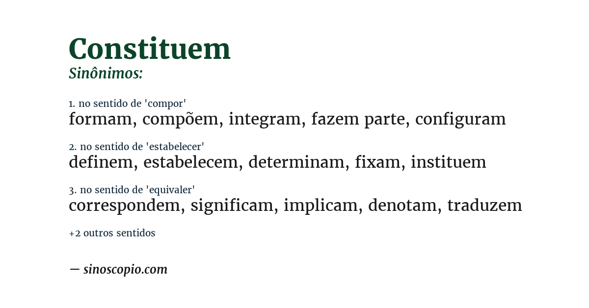 Sinônimo de constituem