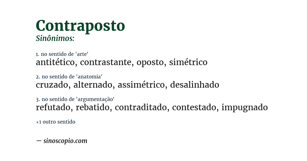 Sinônimo de contraposto