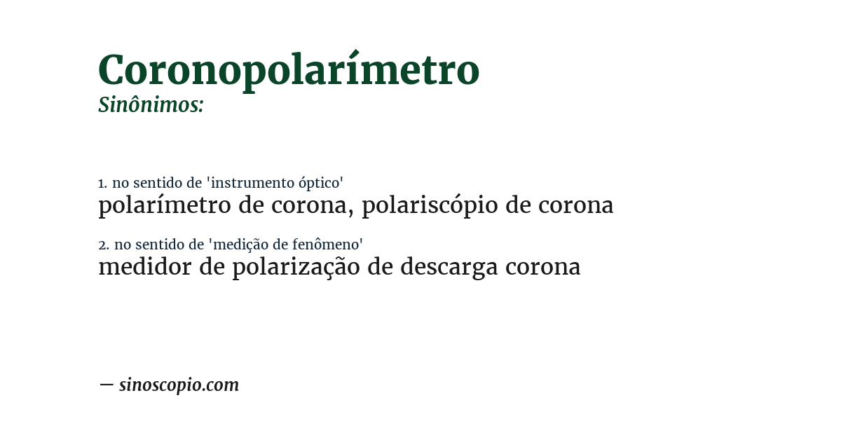 Sinônimo de coronopolarímetro