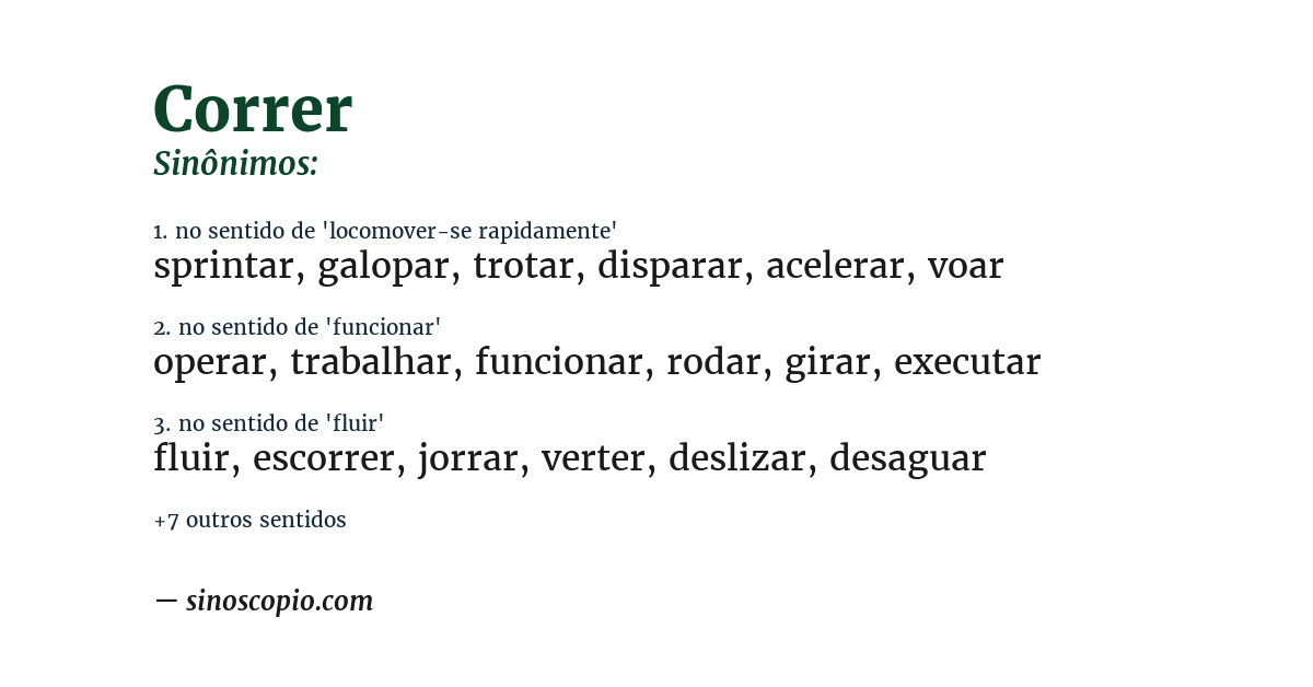 Sinônimo de correr