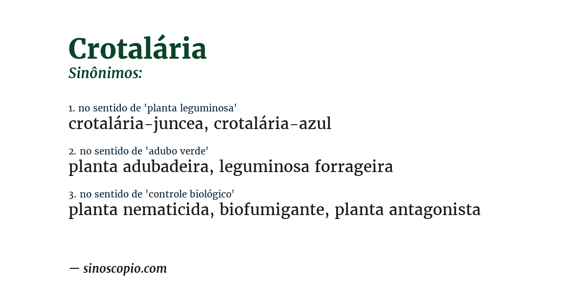 Sinônimo de crotalária