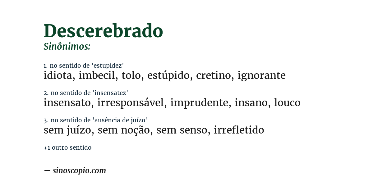 Sinônimo de descerebrado