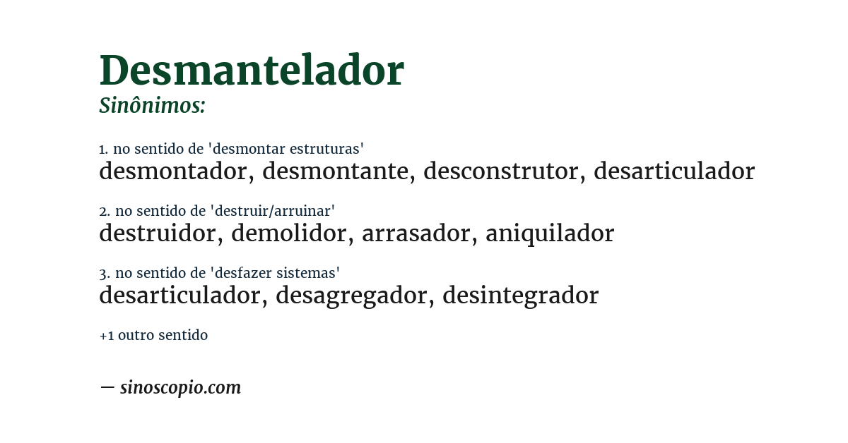 Sinônimo de desmantelador