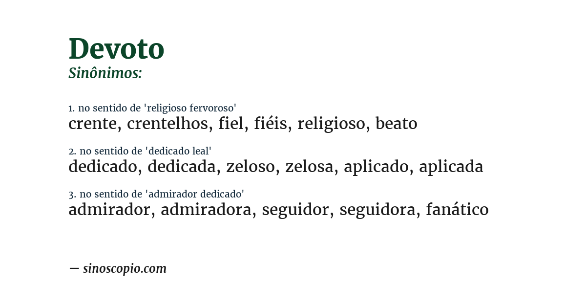 Sinônimo de devoto