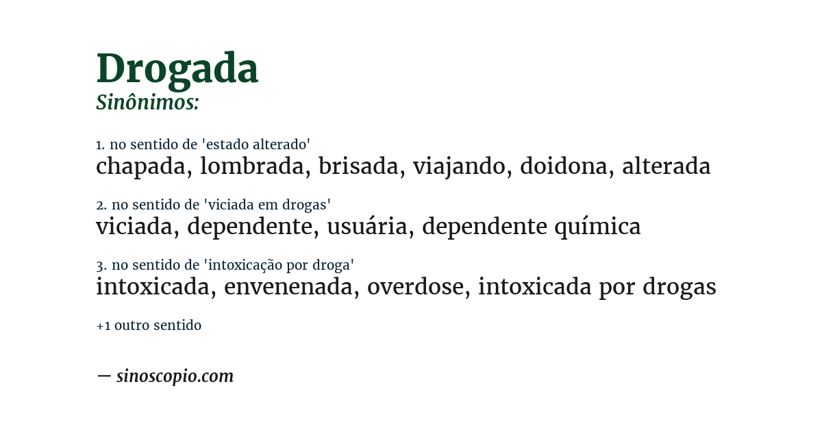 Sinônimo de drogada