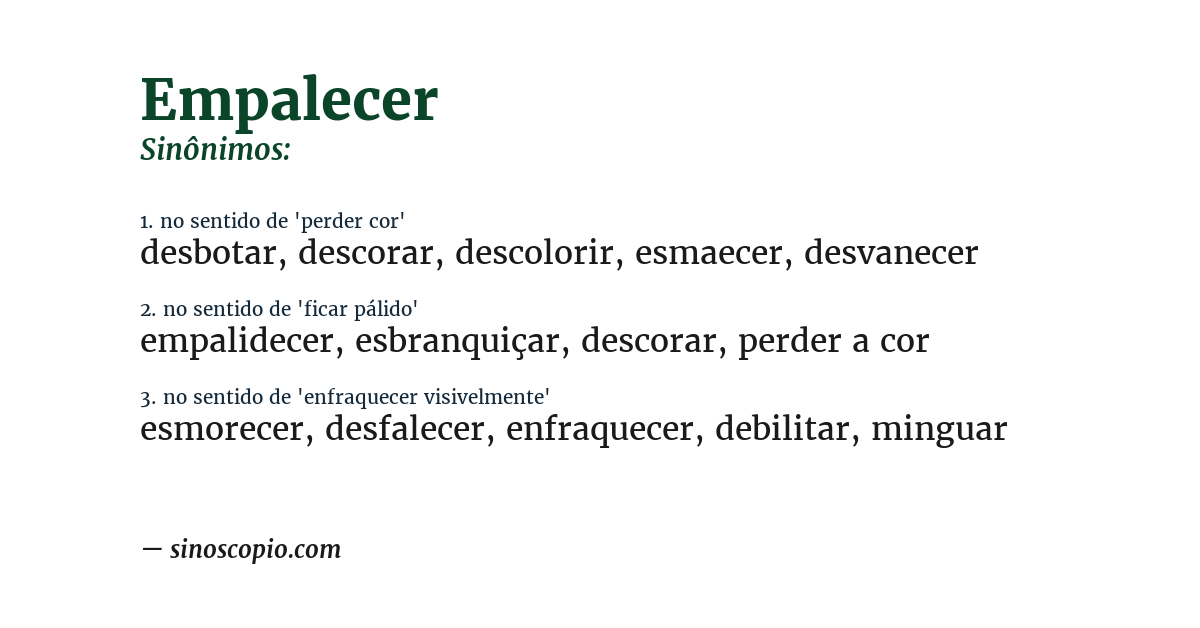 Sinônimo de empalecer