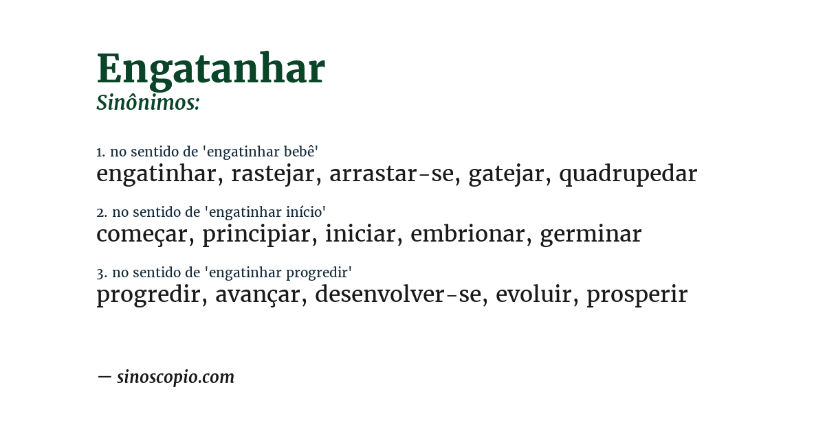 Sinônimo de engatanhar