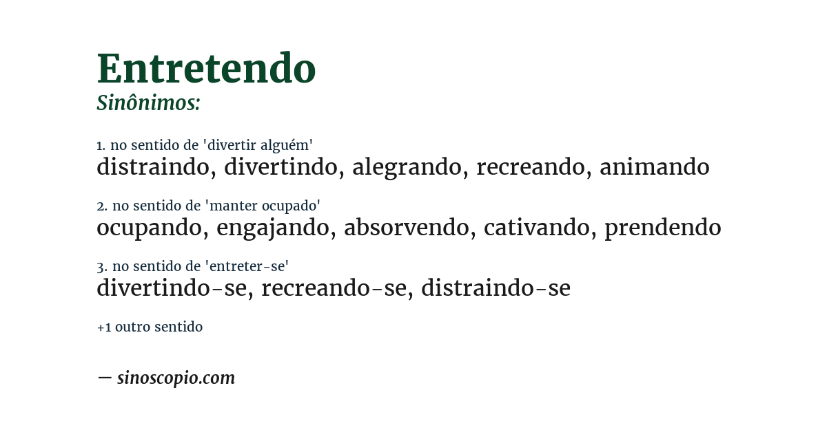 Sinônimo de entretendo