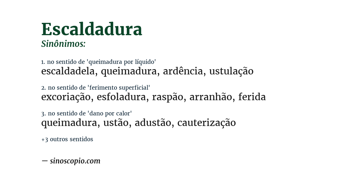 Sinônimo de escaldadura