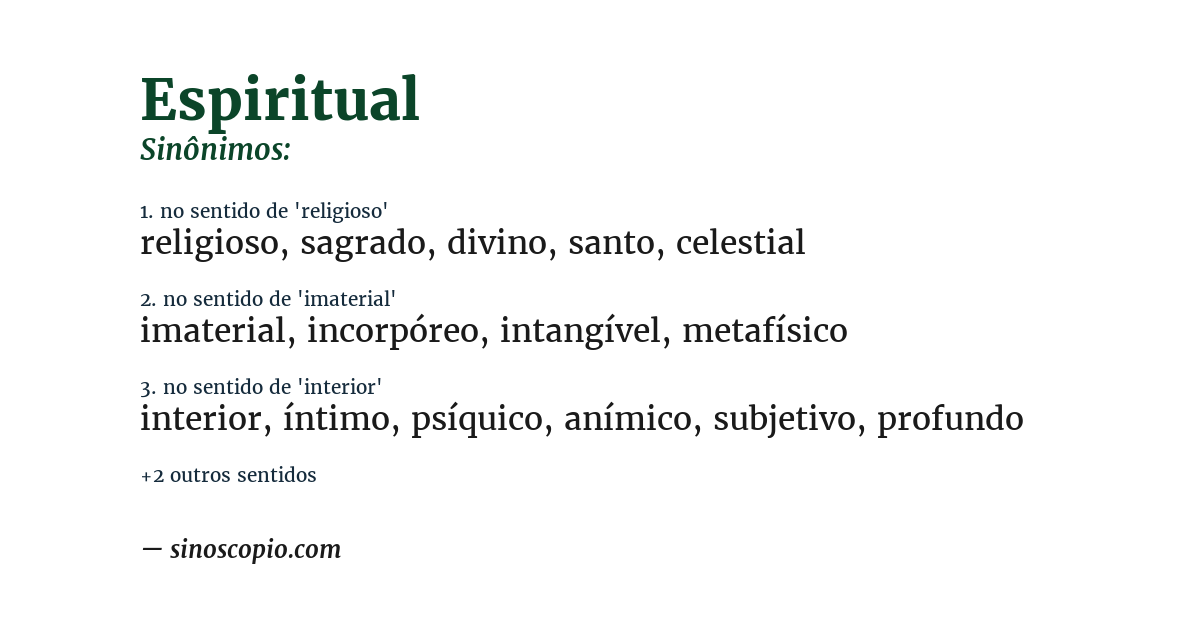 Sinônimo de espiritual
