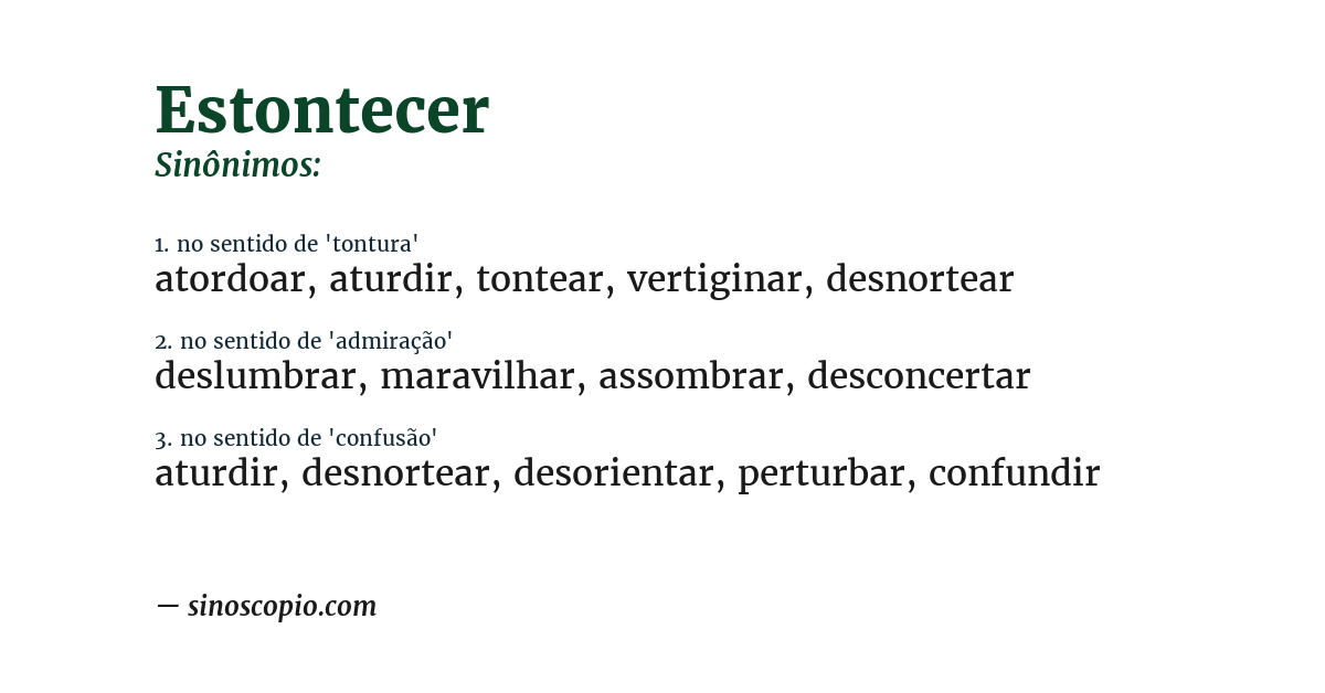 Sinônimo de estontecer