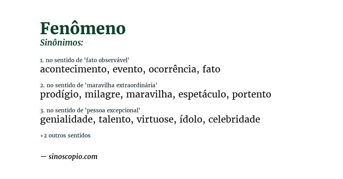 Sinônimo de fenômeno