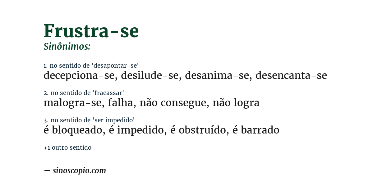 Sinônimo de frustra-se