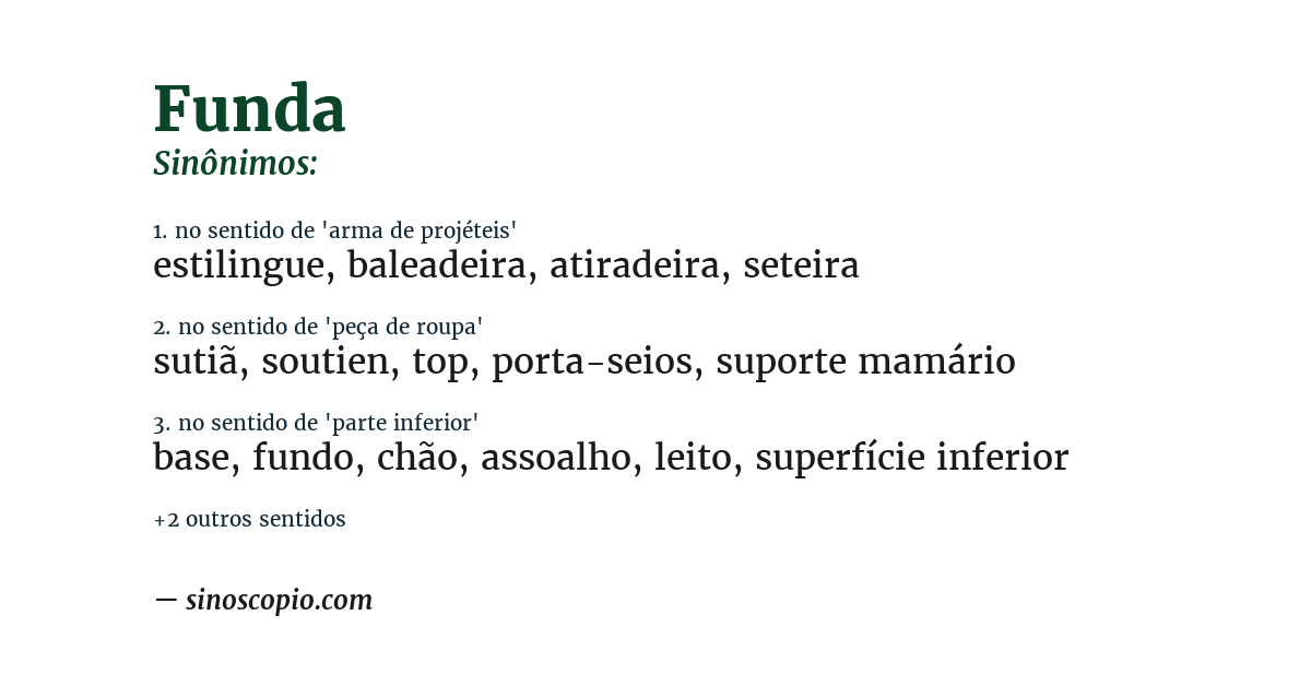 Sinônimo de funda