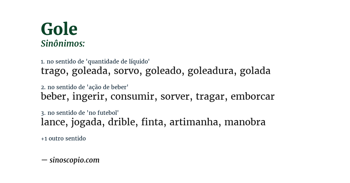 Sinônimo de gole