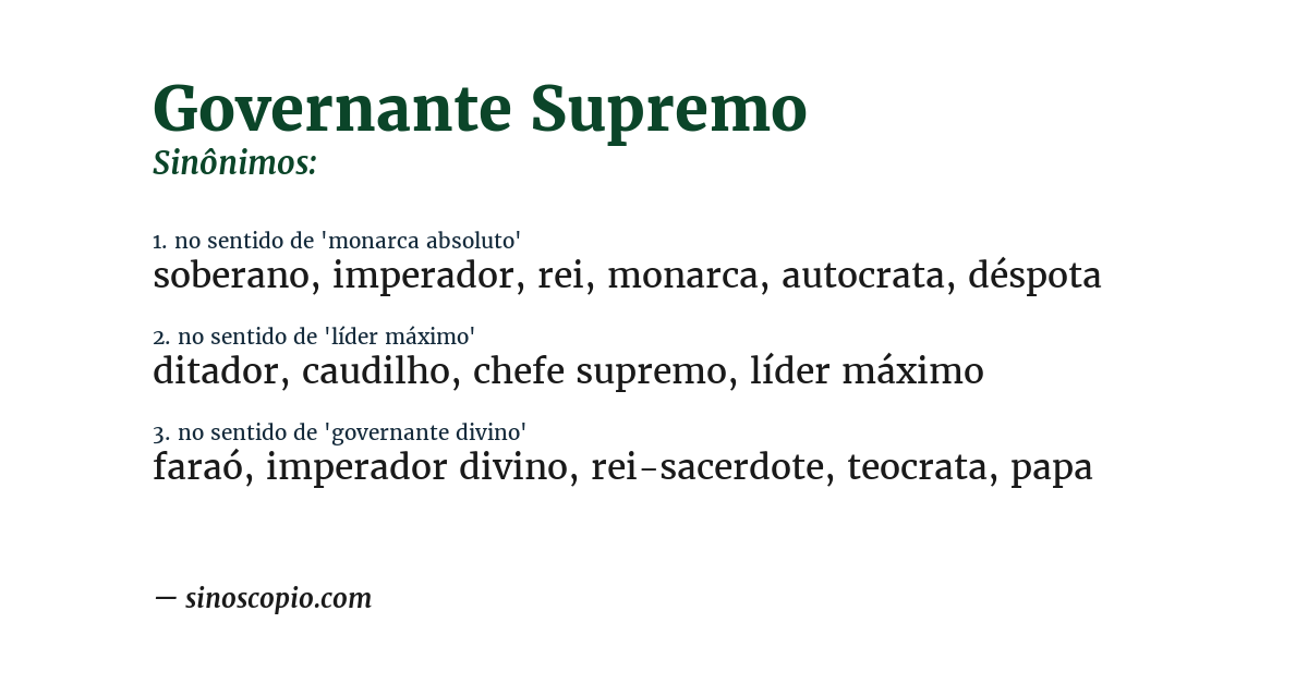 Sinônimo de governante supremo