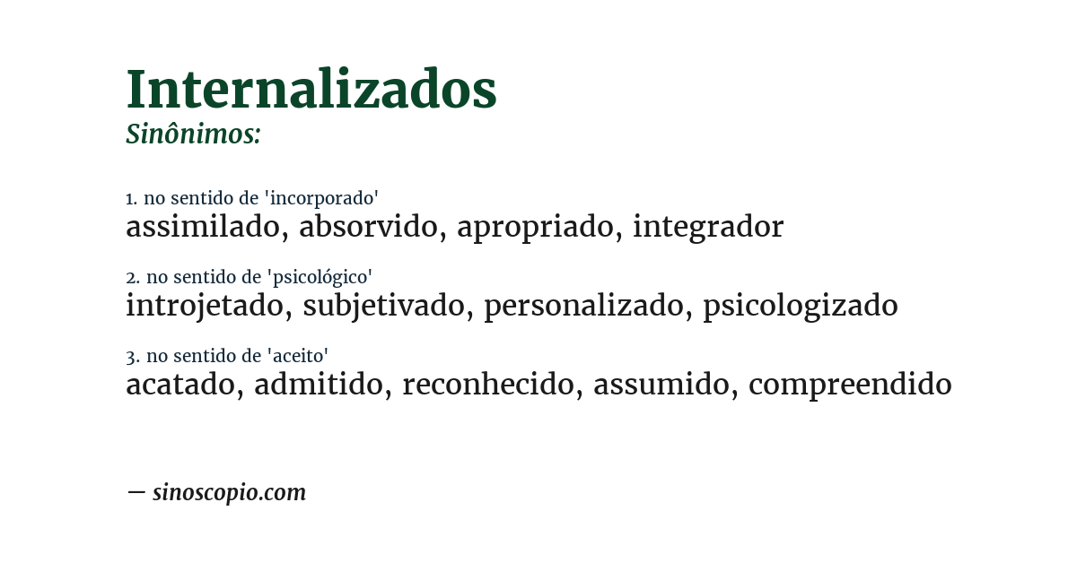 Sinônimo de internalizados