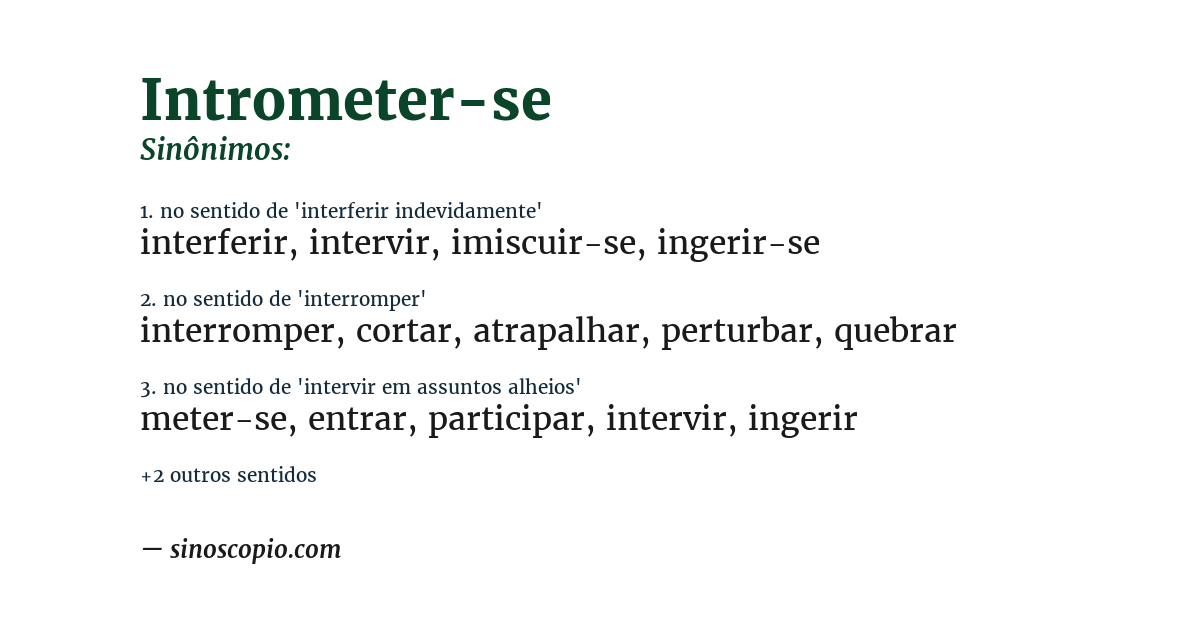 Sinônimo de intrometer-se