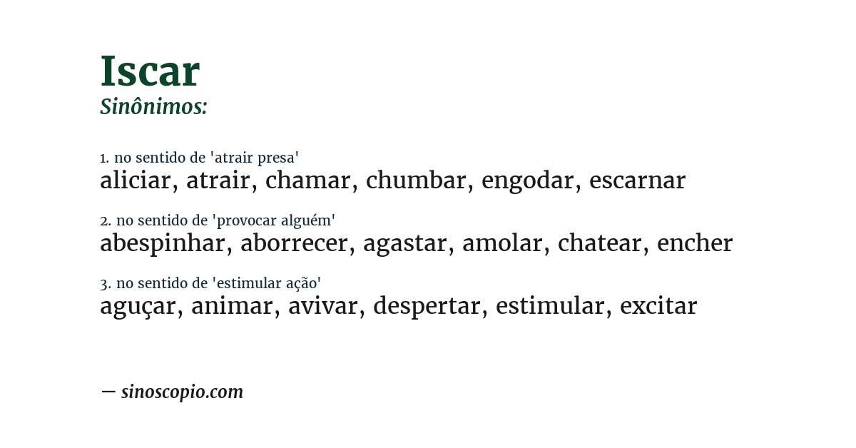 Sinônimo de iscar