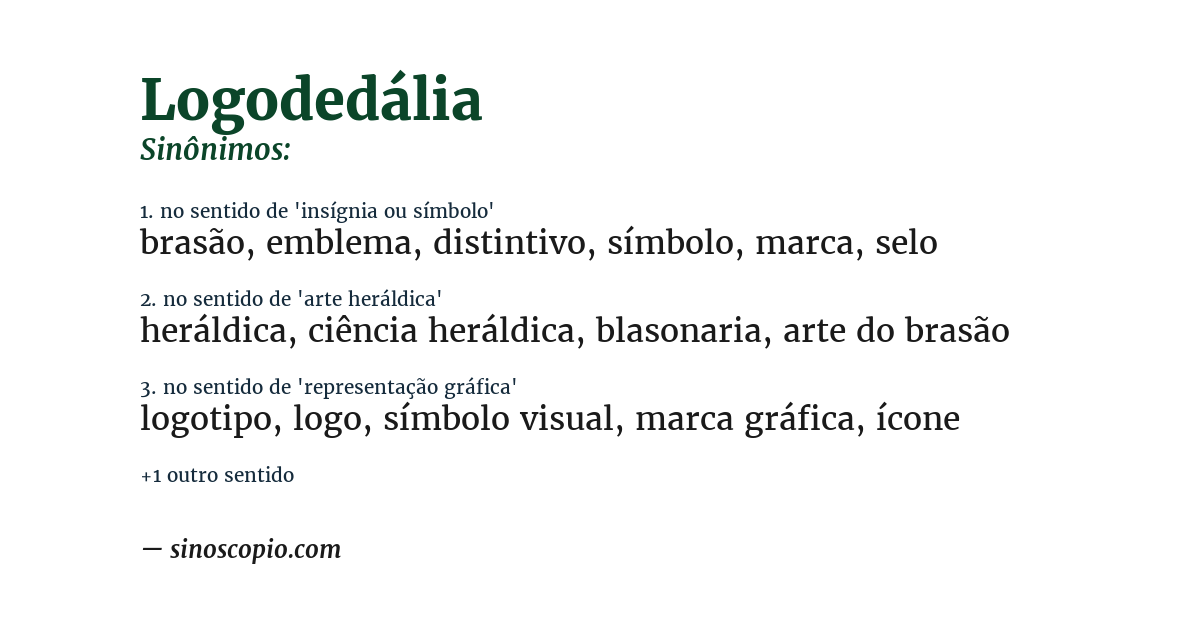 Sinônimo de logodedália