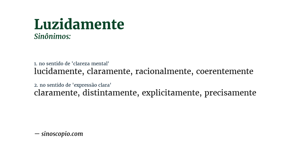 Sinônimo de luzidamente