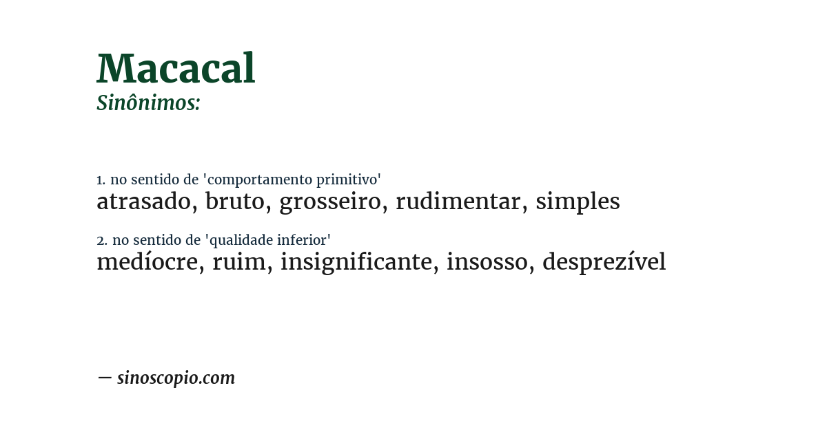 Sinônimo de macacal