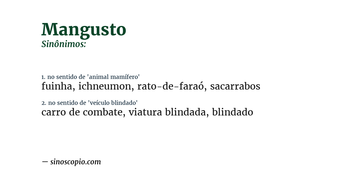 Sinônimo de mangusto