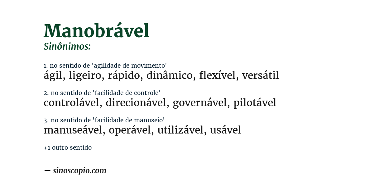 Sinônimo de manobrável