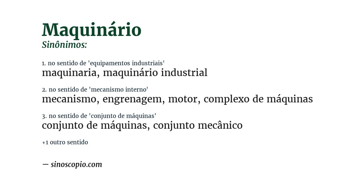 Sinônimo de maquinário
