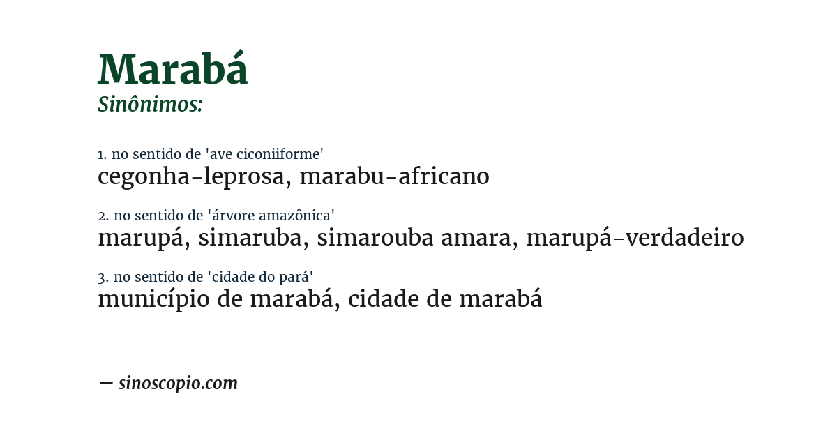 Sinônimo de marabá
