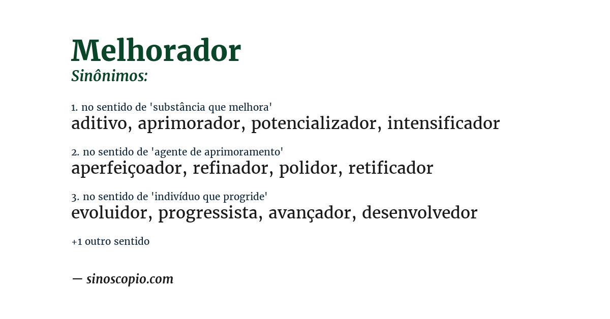 Sinônimo de melhorador