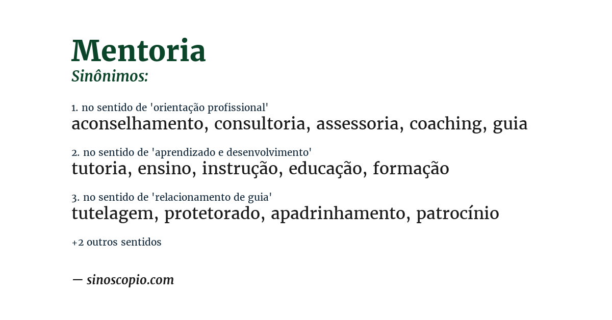 Sinônimo de mentoria