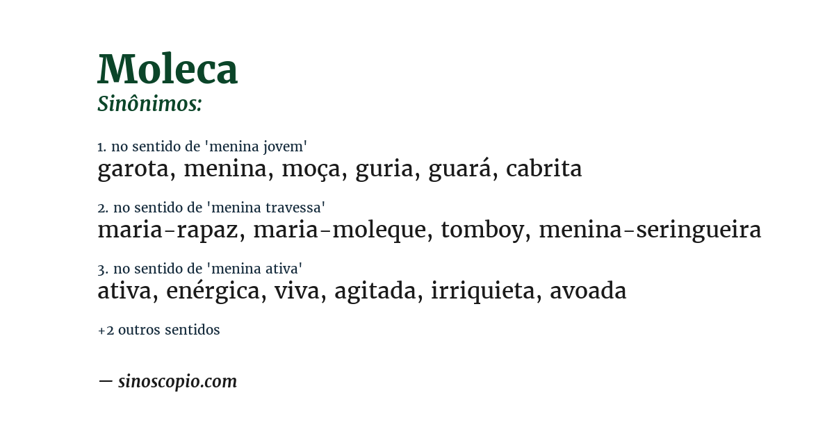 Sinônimo de moleca