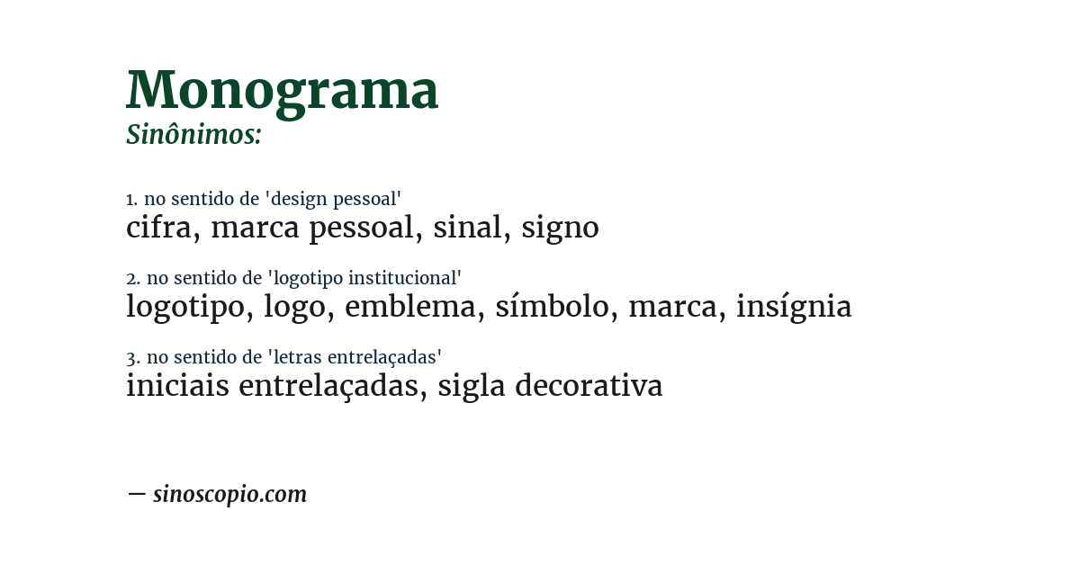 Sinônimo de monograma