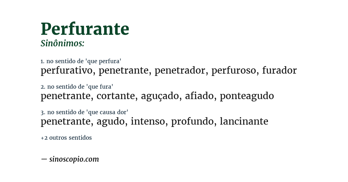 Sinônimo de perfurante